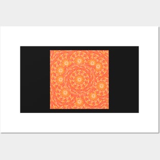 Marigold Square Textile Pattern Posters and Art